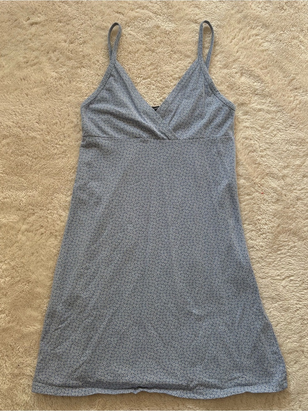 Brandy Melville Light Blue Floral Spaghetti Strap Chemise